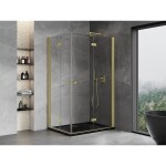 MEXEN/S - Mist-F Duo sprchový kout skládací dveře pravá 70 x 120, transparent, zlato kartáčovaná 8A6-070L-120P-55-00