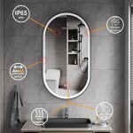 Erga Gwen, oválné LED zrcadlo 50x90cm v černém kovovém rámu, 3 barvy světla, přední osvětlení, vyhřívací podložka proti zapaření, ERG-V01-GWEN-5… ERG-V01-GWEN-5090-BK