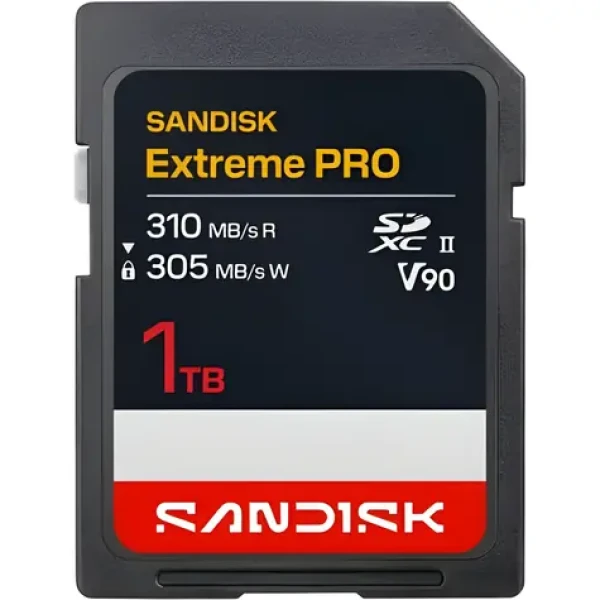 SanDisk Extreme PRO SDXC 1TB / Paměťová karta / UHS-II V90 / čtení 310 MB/s / zápis 305 MB/s (SDSDXDE-1T00-GN4IN)