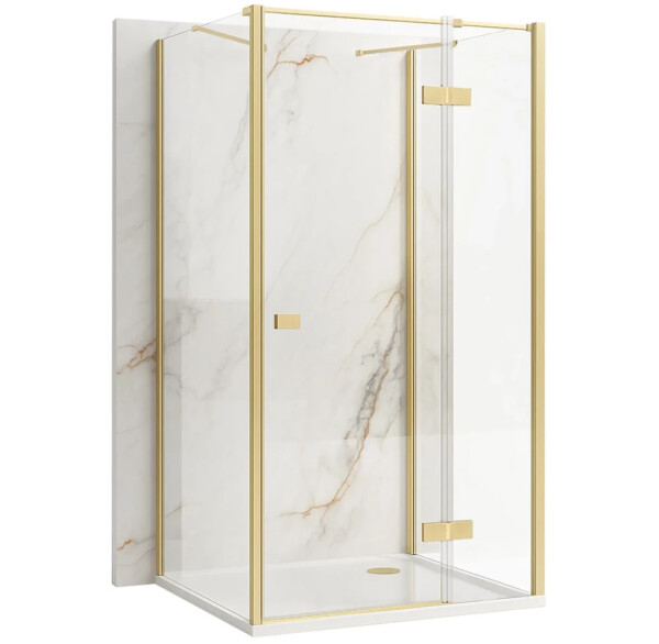 REA/S - Sprchový kout Atlas 80x100 Brush Gold vpravo KPL-K4973