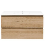 Koupelnová skříňka 2 zásuvková s keramickým umyvadlem SAT B-Way 99x50x45 cm dub mat BWAY2100OAKU4BI BWAY2100OAKU4BI