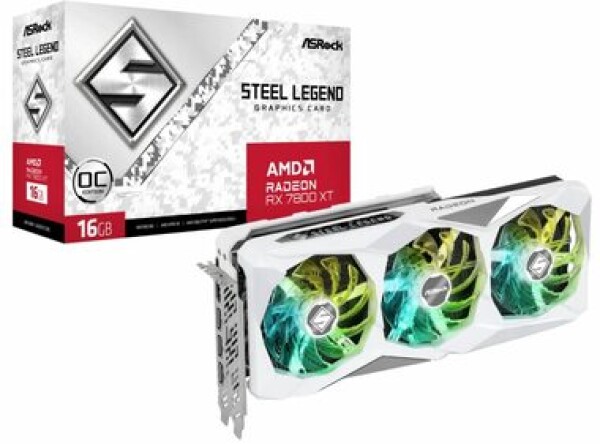 ASRock Radeon RX 7800 XT Steel Legend 16GB OC / 1295-2520 MHz / 16GB GDDR6 / 256-bit / 1x HDMI + 3x DP / (8+8) (90-GA4RZZ-00UANF)