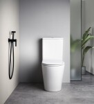 SAPHO - ICONIC podomítková bidetová baterie se Stop sprškou, kulatá, černá mat AF040B