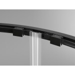 MEXEN/S - Exo čtvrtkruhový asymetrický posuvný sprchový kout 90 x 80, transparent, černá 8132-090-080-70-00