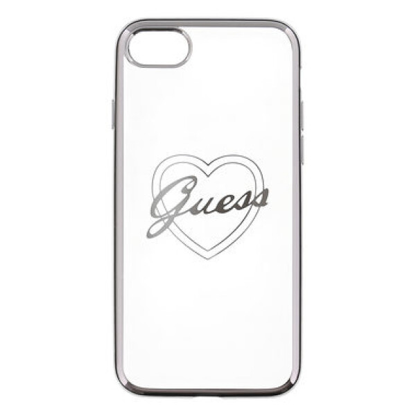 GUESS Heart TPU Pouzdro pro Apple iPhone 7 / stříbrná (3700740386538)