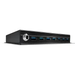 Lindy USB 3.0 Hub 7 portů kov černá / USB hub / kabel 0,8 m / 0-65 °C (43128)