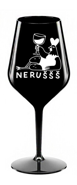 NERUŠŠŠ - černá nerozbitná sklenice na víno 470 ml
