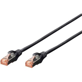 Digitus DK-1644-100/BL RJ45 síťové kabely, propojovací kabely CAT 6 S/FTP 10.00 m černá bez halogenů, kroucené páry , s ochranou, samozhášecí 1 ks