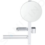 IDEAL STANDARD - ALU+ Zrcadlo s držákem ručníků, poličkou a pohárkem na kartáčky a pastu, stříbrná BD588SI