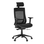 Kancelářská židle, černá látka, plastový kříž, výškově stavitelné područky, kolečka pro tvrdé podlahy