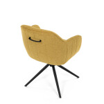 Židle jídelní a konferenční, žlutá látka, černé kovové nohy, otočný mechanismus