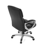Kancelářské křeslo, černá ekokůže, plastový kříž, houpací mechanismus