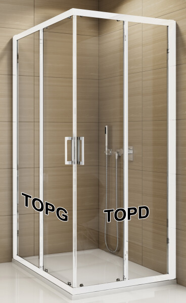 SanSwiss TOPG 1200 04 07 Levý díl sprchového koutu 120 cm, bílá/sklo