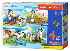 Castorland 041053 Puzzle Zvířecí maminky s mláďaty 4v1 (8,12,15,20 dílků)