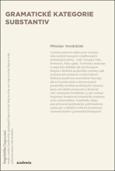 Gramatické kategorie substantiv - Miloslav Vondráček