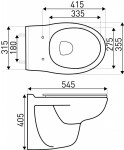 KERRA - Miska WC závěsná Doris bezokrajová (se sedátkem) 5907548113559