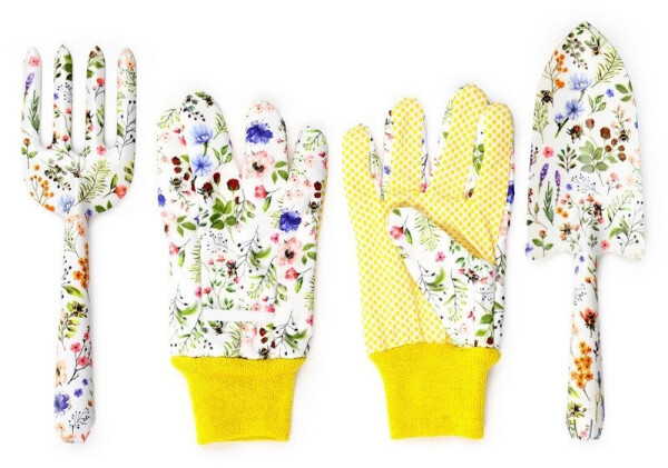 Sada zahradního nářadí Lopatka, vidlice, rukavice - Včela