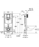 GROHE - Rapid SL Předstěnová instalace pro závěsné WC, se splachovací nádržkou, s vertikální podporou 38897000