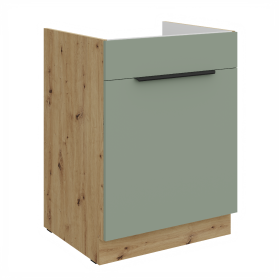 Spodní skříňka pod dřez Aria 60 ZL 1S BB - Premium Box Barva korpusu: Dub artisan, Barva dvířek: SA - Aquamarine AFM