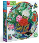 EEBOO Kulaté puzzle Květiny a ptáčci