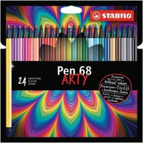 Fixa STABILO Pen 68 sada 24 ks v kartonovém pouzdru &quot;ARTY&quot;