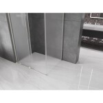 MEXEN/S - Velar L sprchový kout, posuvné dveře 100 x 75, dekor, nikl kartáčovaný 871-100-075-33-97