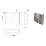 AQUALINE - DENEB galerka 80x70x18cm, bílá mat DN080