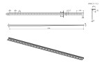 SAPHO - Spádová lišta, levá, výška 12, délka 1200, nerez mat SPD1212-L