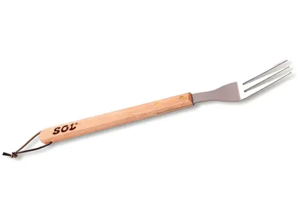 Solcarbon Grilovací vidlička 44 cm / Grilovací vidlice / nerez ocel / dřevěná rukojeť (70.YC076)
