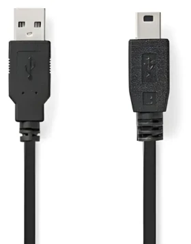 Nedis USB-A - Mini-B černá / Kabel USB / USB 2.0 / 5 m (CCGL60300BK50)