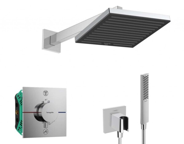 HANSGROHE - Sprchový set s termostatem pod omítku, s tělesem, 26x26 cm, chrom SANI21HHH003
