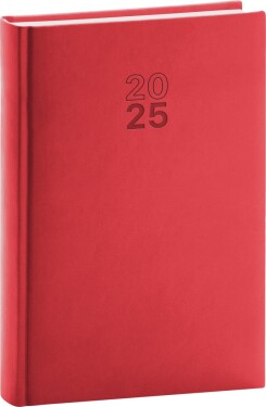 NOTIQUE Denní diář Aprint 2025, červený, 15 x 21 cm