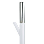 Věšák stojanový, výška 179 cm, kovová konstrukce, bílý matný lak, nosnost 6 kg