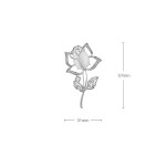 Brož Swarovski Elements Catherina - květina, Stříbrná