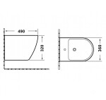 Erga Lily, závěsný bidet 490x360x320 mm, černá matná, ERG-V03-LILY-BD-BK