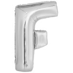 Písmeno F stříbrný foliový balónek 86 cm Amscan Písmeno F stříbrný foliový balónek 86 cm Amscan