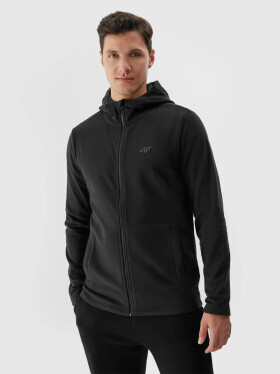 Pánský fleece regular s kapucí 4F - černý Velikost: XXL