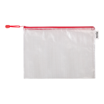 Djois obálka se zipem, A4, PVC síťovina, červená, 8 ks