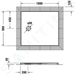 DURAVIT - Tempano Sprchová vanička 1000x900 mm, Antislip, bílá 720195000000001