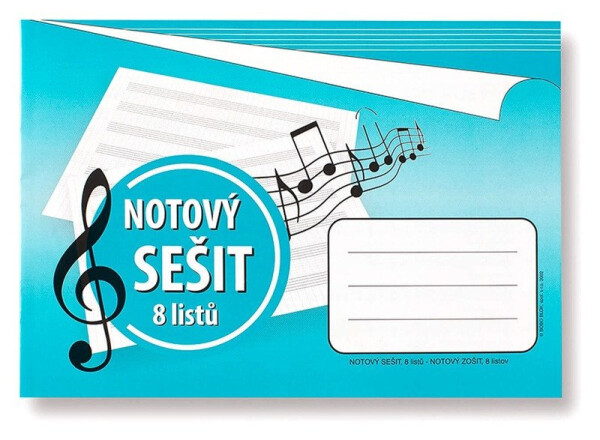 Notový sešit A5, 8 listů