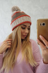 Dámská čepice Kinga K297 beige+mocca+red UNI