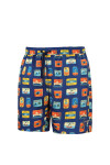 Pánské plavkové kraťasy Happy Shorts long SM29-48 Tmavě modrá mix - Self tmavě modrá - vzor 3XL
