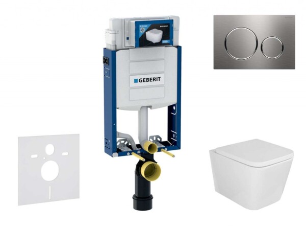 GEBERIT - Kombifix Set předstěnové instalace, klozetu Arkas I a sedátka softclose, tlačítko Sigma20, nerez SANI15CA6104