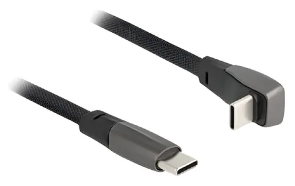 Delock USB-C (M) - USB-C (M) zahnutý černá / USB kabel / USB 2.0 / 1 m / Power Delivery 60 W (80751)