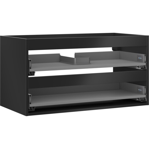 MEXEN - Box-A skříňka pro umyvadlo 90, 2 zásuvky, černá mat 91AX0-0900-470-2-71