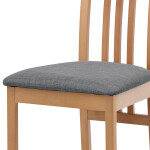 Jídelní židle, masiv buk, moření tmavý buk, látkový šedý potah