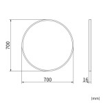 Erga Round, kulaté zrcadlo 70cm, zlatý rám, ERG-V01-ROUND-7070-GD