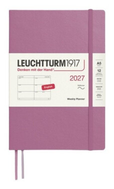 Týdenní plánovač Dusty Rose, Medium A5 2027, Softcover, anglicky