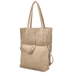 Módní dámský koženkový set kabelek Safira, béžový