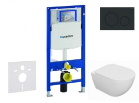 GEBERIT - Duofix Set předstěnové instalace, klozetu Oudee a sedátka softclose, tlačítko Sigma20, matná černá/černá SANI11CA5108